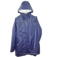 Impermeable impermeable PU sólida armada con cinta para adulto